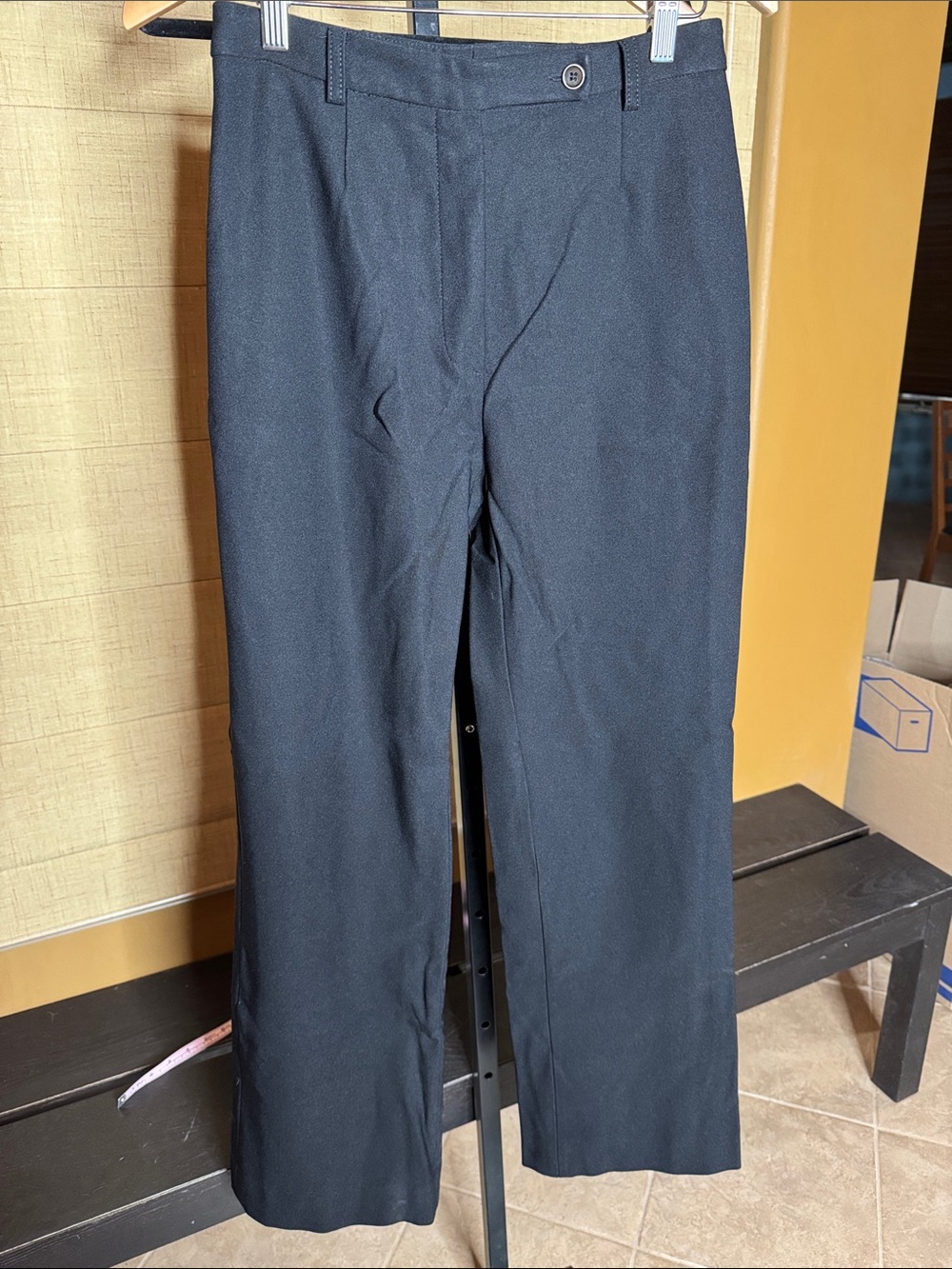 Prada Black Stretch Wide Leg Dress Pants Tailored Trousers Size 28 - Picture 3 of 9